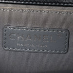 Calfskin Chevron Quilted Medium Boy Flap Black