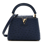 Ostrich Capucines Mini Indigo