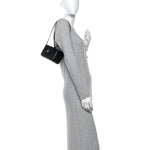 Shiny Caviar Preppy Coco Long Vanity With Strap Black