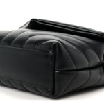 Calfskin Y Quilted Monogram Monochrome Toy Loulou Crossbody Bag Black