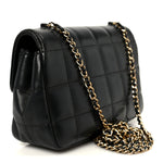 Lambskin Quilted Mini Chocolate Bar Flap Black