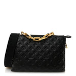 Lambskin Embossed Monogram Coussin MM Black