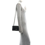 Lambskin Quilted Mini Rectangular Flap Black
