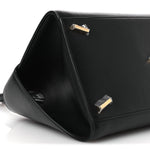 Calfskin Medium Hug Soft Bicolor Shoulder Bag Black Flame Red