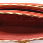 Lambskin Quilted Small Boy Clutch With Chain Orange