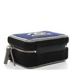 Jersey Quilted Small CC Filigree Vanity Case Blue Black Grey