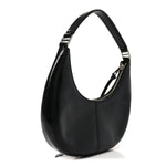 Crinkled Calfskin Crusier Crescent Bag Black