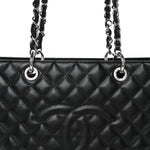 Caviar Quilted Grand Shopping Tote GST Black