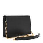 Shiny Calfskin Triomphe Margo Wallet on Chain Black