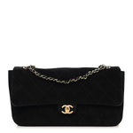 Suede Calfskin Small Souplissimo Maxi Flap Black