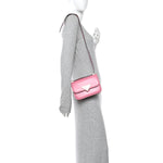 Box Calfskin Triangle Embleme Flap Shoulder Bag Begonia