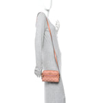 Monogram Textured Dollar Calfskin Mini Ophidia Shoulder Bag Cloche Rose Pink