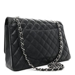 Caviar Quilted Maxi Double Flap Black