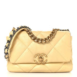 Lambskin Quilted Medium Chanel 19 Flap Yellow