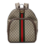 GG Supreme Monogram Medium Ophidia Day Backpack Brown