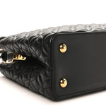 Lambskin Quilted Flower Capucines PM Black