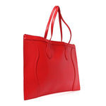 Glossy Calfskin Flat Luggage Shoulder Bag Ultra Red