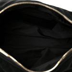 Nylon Velvet Effect Quilted Large Bowling Bag Black