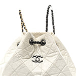 Aged Calfskin Quilted Small Gabrielle Backpack Black White