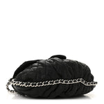 Washed Lambskin Quilted Medium Chain Around Messenger Black