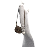 Calfskin Crocodile Embossed Small Tess Bag Army Green