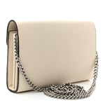 Dollar Calfskin Mini Dionysus Chain Wallet Mystic White