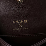 Lambskin Quilted Mini Flap Bag Charm With Hook Dark Brown