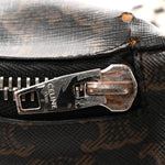 Triomphe Logo Canvas Checker Belt Bag Black