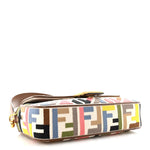 Canvas Ricamo Vitello King FF Multicolor Embroidered Baguette Grezzo Multicolor Gianduia