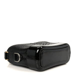 Snakeskin Patent Calfskin Small Gabrielle Hobo Black