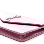 Metallic Calfskin Monogram Envelope Chain Wallet New Azalea