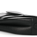 Grained Calfskin Saddle Bag Black
