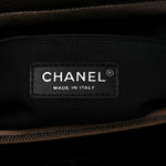 Metallic Goatskin Quilted Large City Rock Shopping Bag Silver