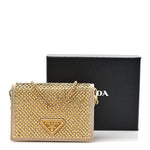 Satin Crystal Metal Triangle Logo Card Holder With Strap Platino