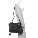 Smooth Calfskin Large Rodeo Top Handle Handbag Black