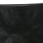 Grained Calfskin Large Shopping Fever Tote Black