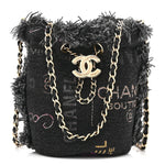Denim Quilted Mood Mini Bucket With Chain Black Multicolor