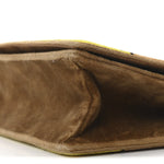 Velluto Ricamo Cahier Shoulder Bag Cammello