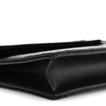 Grain De Poudre Matelasse Chevron Monogram Envelope Chain Wallet Black