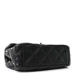 Lambskin Quilted Pearl Studded Flap Black