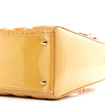 Patent Cannage Medium Lady Dior Dark Beige