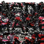 Sequin Logo Single Flap Pink Silver Black