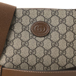 GG Supreme Monogram Azalea Calfskin Small Retro Interlocking G Wristlet Messenger Bag Beige Ebony Brown Sugar