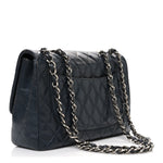 Lambskin Quilted Jumbo Single Flap Grey