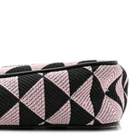 Jacquard Triangolo Symbole Embroidered Mini Triangle Bag Black Alabastro