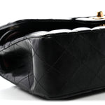 Lambskin Quilted Small Double Flap Black