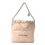 Shiny Calfskin Quilted Small Chanel 22 Ecru