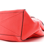 Pebbled Calfskin Gotham Bauletto Satchel Red