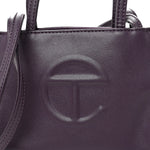 Vegan Leather Small Shopping Bag Eggplant