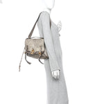 Metallic Pebbled Lambskin Paddington Satchel Grey
